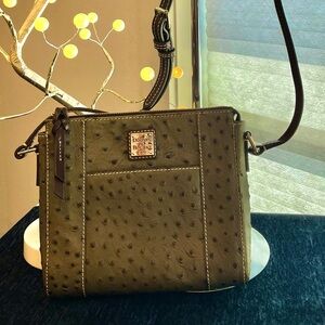 Dooney & Bourke Ostrich Lexington Crossbody Shoulder Bag Green NWOT